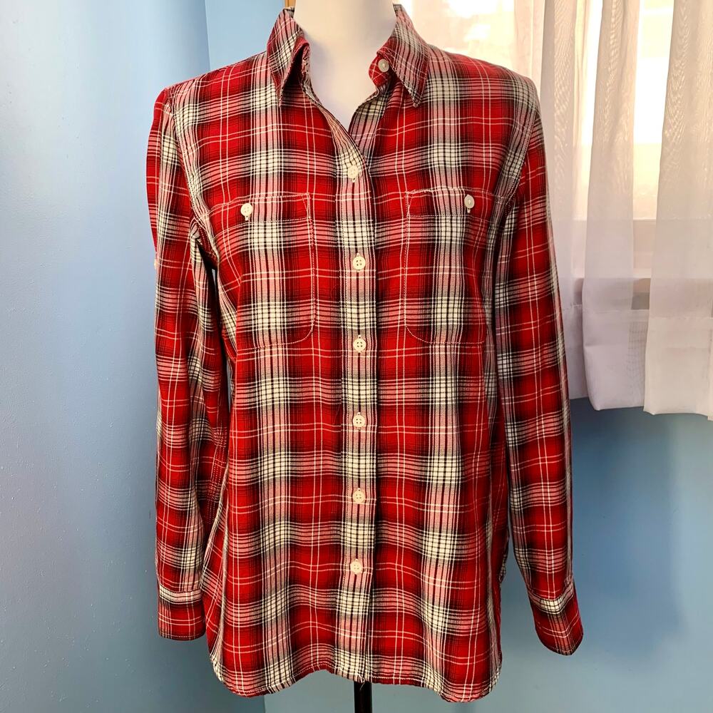 Ralph Lauren Jeans Co. Red Plaid Button Down Shirt Size Small